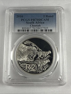 2016 South Africa Silver 2 Rand Cheetah - PCGS PR 70 DCAM - Image 1 of 4