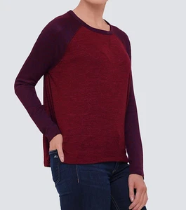Rag & Bone Jean Bordo Raglan Long Sleeve Soft Top Burgundy Red Sz XS - Picture 1 of 9
