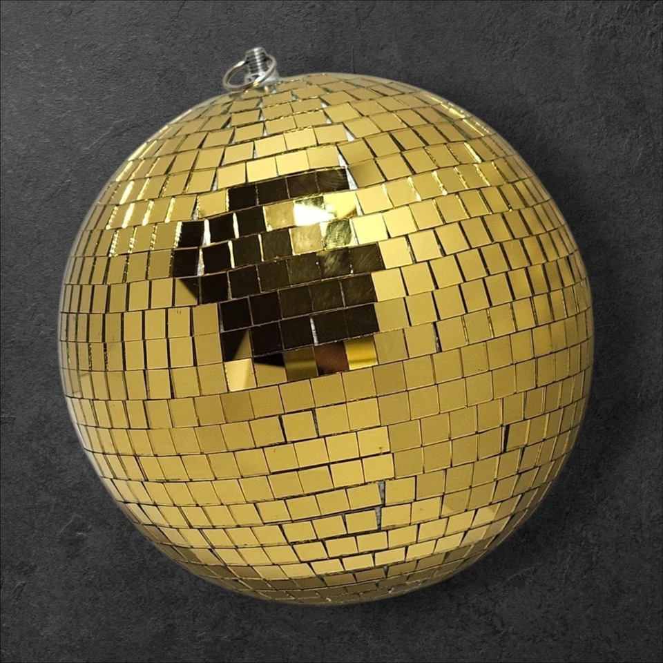 8” Gold Mirror Glass Disco Ball DJ Dance Home Party Club Stage Decor Sparkly - Image 1 of 4