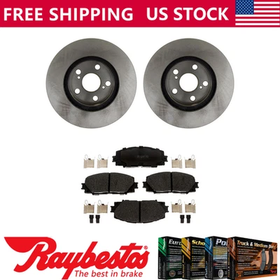 Rotores de freno delanteros + pastillas de freno de cerámica y herrajes para Toyota Prius 2010-2015 Foto 1 de 4