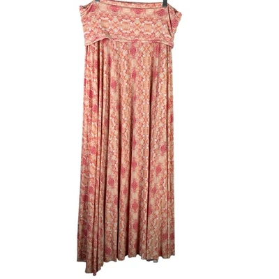 Maxi Falda Victoria’s Secret Para Mujer XL Rosa Naranja Boho Multivía Vestido Elástico Foto 1 de 4