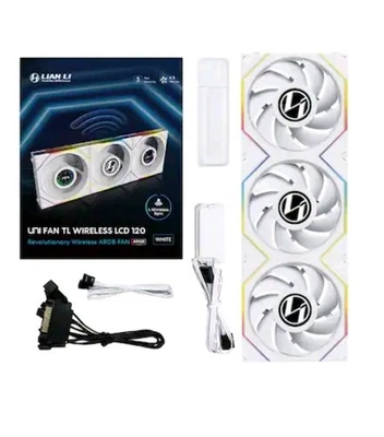 Lian Li UNI FAN SL Wireless LCD 120 Triple Pack White 12SLLCD1W3W FREE SHIPPING  - Image 1 of 4