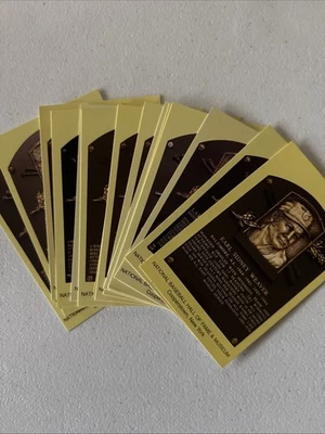 16-Baseball Hall Of Fame Gold Plaque Post Cards 16 Different Reggie Jackson - Image 1 of 3