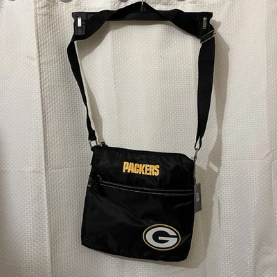 全新带标签 NFL 绿湾包装工队斜挎包单肩包 2 拉链口袋钱包 — 第 1/4 张图片