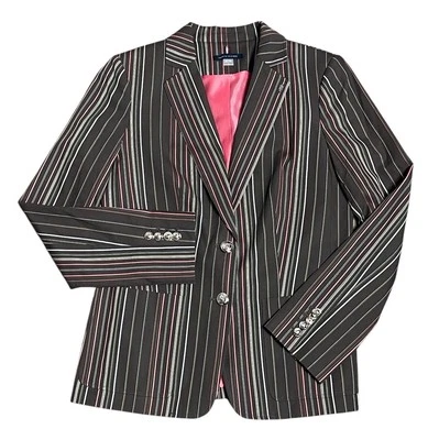 Tommy Hilfiger Mujer 6 Marrón Rayas Cresta Botones Profesional Blazer Chaqueta Foto 1 de 4