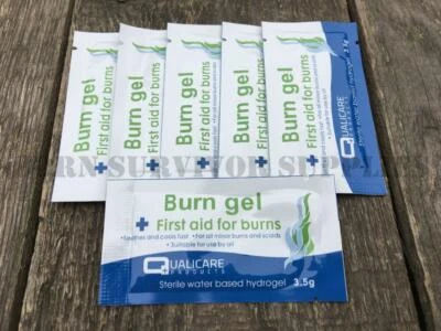 6 x BURN GEL BLOTS First Aid Kit Burns Scalds Bandage FFD FAK Trauma Camping Jel