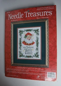Kit punti croce contati Ago Treasures WE BELIEVE IN SANTA CLAUSE Nuovo Sigillato - Foto 1 di 4