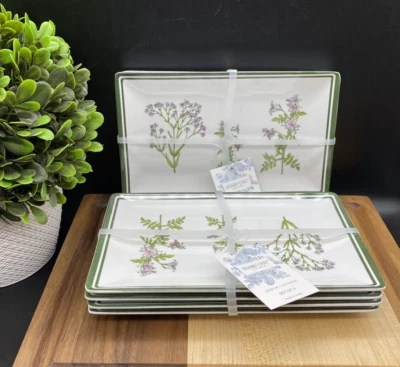 Platos de postre aperitivo Shabby Chic melamina púrpura floral 8" x 5" (JUEGO DE 8) Foto 1 de 4