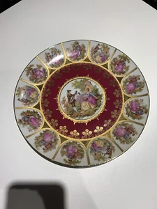 Josef Kuba Bavaria J K W Fragonard Pink Courtship Display/Cabinet Plate 10.5" - Picture 1 of 12