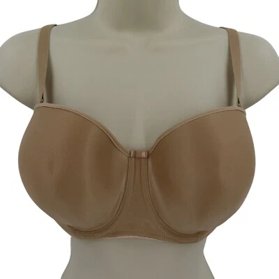 Sujetador Fantasie 32F 40662 beige liso con aros correas extraíbles forradas sin tirantes Foto 1 de 4