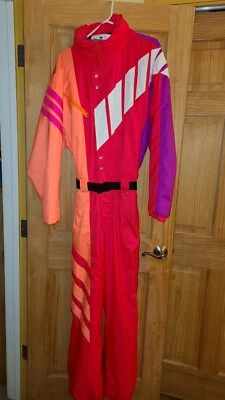 Vtg Ski Suit OBERMEYER Rocket One Piece Snowsuit Apres Snow BIB sz LARGE  - Image 1 of 4
