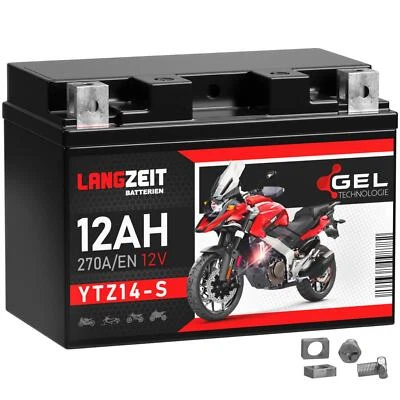 Langzeit YTZ14-S GEL Motorradbatterie 12Ah 12V 51101 51201 51121 YTZ14-4 GTZ14-4 - Bild 1 von 4