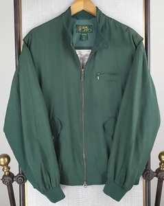 BOBBY JONES Size Large 100% Silk Bomber Jacket Mens Full Zip Golf Casual Green - Picture 1 of 19