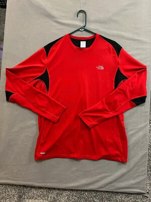 The North Face Hombres Grande Rojo y Negro Capa Base Poliéster Senderismo Correr Foto 1 de 4