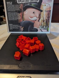 💲 Monopoly Cheaters Edition 16 Red Plastic Hotels 2017 Replacement Pieces Parts - Picture 1 of 1