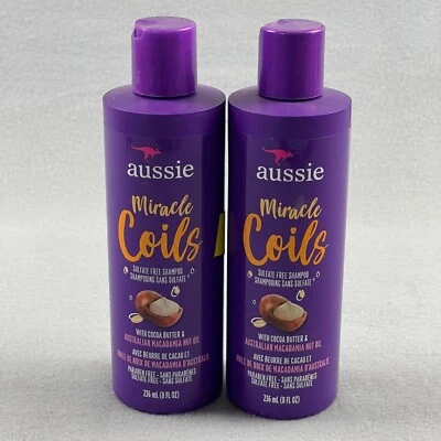 Aussie Miracle Coils Shampoo Sulfate Free Paraben Free 8fl oz (Lot of 2) - Image 1 of 4