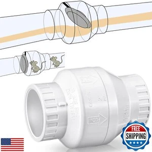 Geetery 2 Inch PVC Slip Swing Check Valve No Spring Back Flow Preventer Valve - Picture 1 of 5