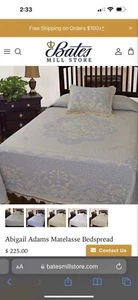 Bates Mill Heritage Weavers Abigail Adams Matelasse Coverlet Spread Blue Twin - Picture 1 of 7