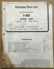 McCulloch 1-80 Chain Saw Illustrated Parts List 1959