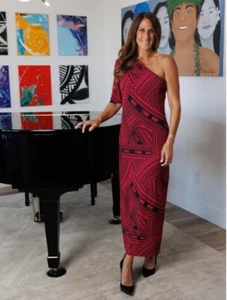 Mamalu Fashion Atamai Dress Red And Black One Shoulder Sz XL - Picture 1 of 4