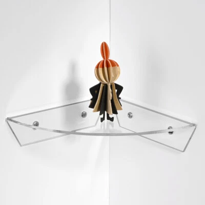 Eckregal aus Acrylglas, Seitenlänge je 150mm - Zeigis® / Wandregal