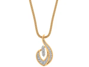 0.27 CT Natural Diamond Leaf Pendant in 14k / 18k yellow gold & White Gold - Picture 1 of 20