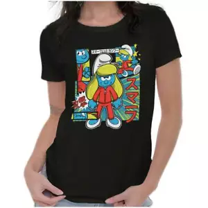 Smurfette Cute Kung Fu Smurf Girl Power Vibes Graphic T Shirts for Women T-Shirt - Picture 1 of 8