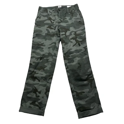 Gap for Good Pants Womens 0 Girlfriend Chino Camo Straight Leg Stretch 28x24" - Image 1 of 4