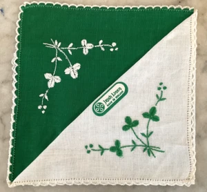 Pañuelo de lino irlandés vintage bordado trébol - Irlanda - Imagen 1 de 2
