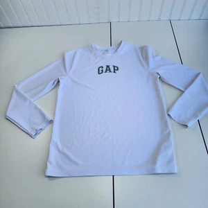 GAP Kids White Green Rush Guard Boy's Long Sleeves Top Shirt Sz XL - Picture 1 of 9