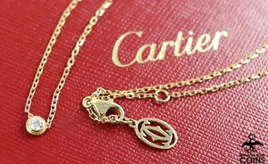 Cartier 18K Yellow Gold Diamond 0.09ct D'Amour Necklace w/ Box & Papers - Picture 1 of 10
