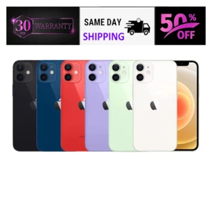Apple iPhone 12 64GB 128GB Black Green Red Unlocked AT&T Verizon T-Mobile LTE - Afbeelding 1 van 9