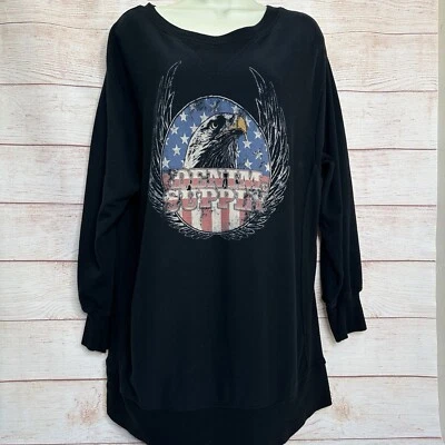 Ralph Lauren Denim & Supply Negro America Eagle Sudadera De Gran Tamaño Para Mujer M L Foto 1 de 4