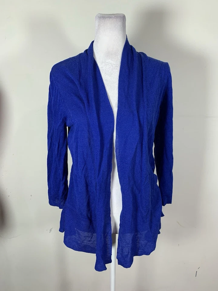 Cardigã feminino Verve Ami cor azul sólido manga 3/4 tamanho M - Imagem 1 de 4