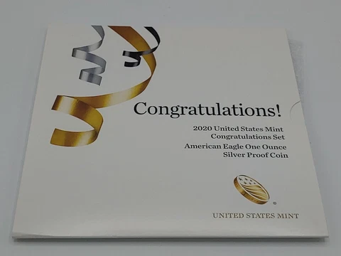 2020 United States Mint Congratulations Set American Proof Silver Eagle Case COA Cover