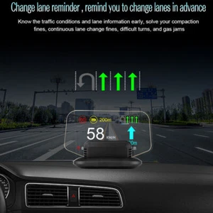Universal Auto GPS OBD2 HUD Head Up Display Navigation Projektor Messgerät Alarm - Bild 1 von 11