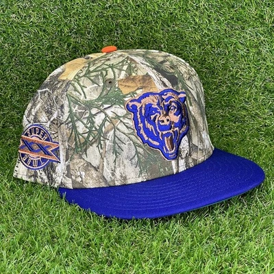 CHICAGO BEARS REAL TREE CAMO SUPER BOWL XX 20 PATCH NEW ERA 59FIFTY FITTED HAT - Image 1 of 4
