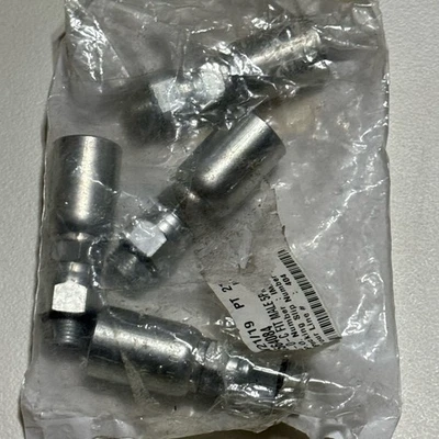 Eaton 10196 Coll-O-Crimp Hose Fitting 1/2 X 1/2 10196 Male O-Ring Swivel 4 Pack - Image 1 of 4