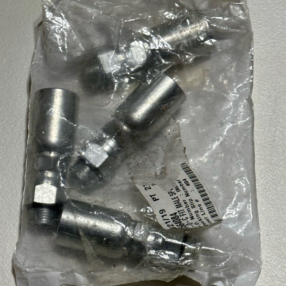 Eaton 10196 Coll-O-Crimp Hose Fitting 1/2 X 1/2 10196 Male O-Ring Swivel 4 Pack - Image 1 of 4