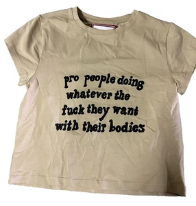 CHNGE Pro People Statement Crew Neck Short Sleeve Ribbed T-Shirt, Khaki - Picture 1 of 3