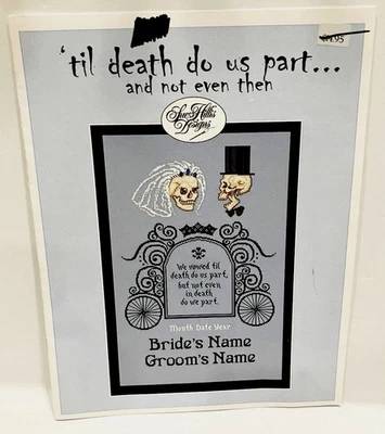 Sue Hillis Til Death Do Us Part Not Even Then Cross Stitch Pattern Skeleton - Image 1 of 2