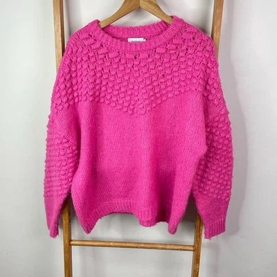 Piper джемпер женщин большой розовый качается трикотажа ворота с длинным рукавом открытый - Изображение 1 из 4
