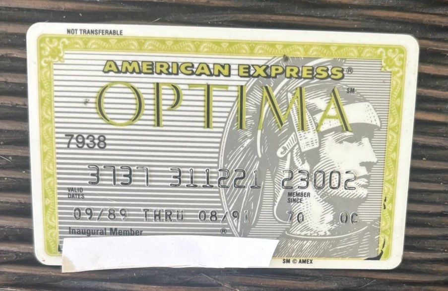 American Express Optima Vintage Charge Card Exp 1991 - Image 1 of 1