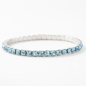 Prüfstein Kristall März Geburtsstein Stretch Armband Blau Aquamarin Kristall - Bild 1 von 1