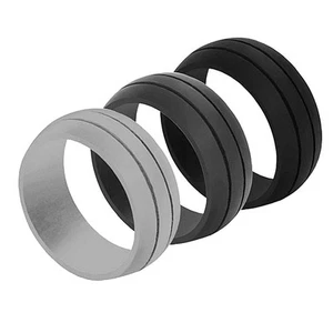 3 Pezzi Anello Uomo Gomma Silicone Fede Nuziale Palestra Sport Gioielli - Foto 1 di 16