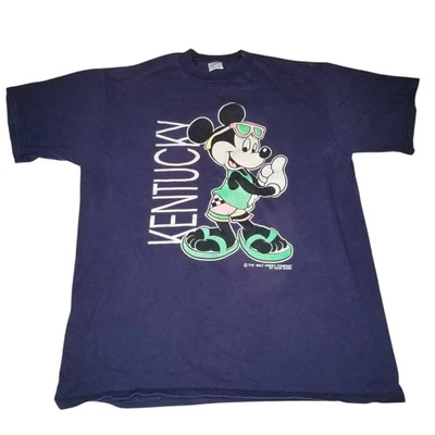 Camiseta De Colección Años 90 Mickey Mouse Disney Velva Sheen Kentucky Turista Hecha en EE. UU. Grande Foto 1 de 4