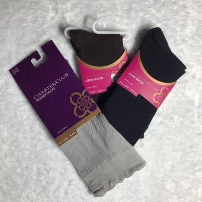 Lote de 3 calcetines Charter Club para mujer diferentes estilos 9-11 y talla única  Foto 1 de 4