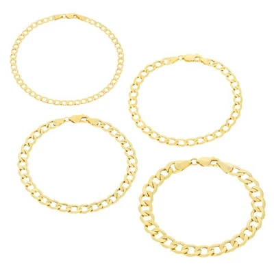 10K Yellow Gold 2.5mm-7.5mm Cuban Curb Link Chain Bracelet Mens Womens 7" - 9" - Image 1 of 4