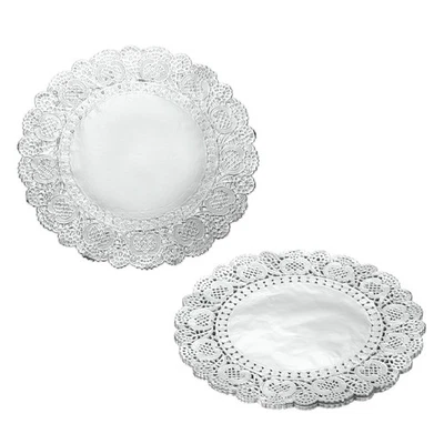 Paper Doilies, Round Lace Paper Placemats, 12" & 50 Pack & Silver Foto 1 de 4