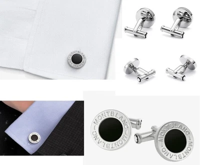 Запонки мужские MONTBLANC из нержавеющей стали 107463 БЕЗ КОРОБКИ - Изображение 1 из 4